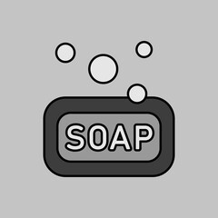 Soap vector grayscale icon. Hygiene sign