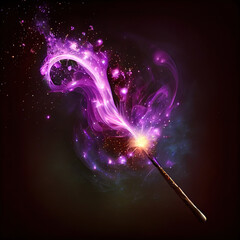 Fototapeta Generative AI:  fantasy wizard magic wand. obraz