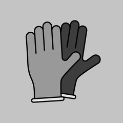 Medical protective rubber gloves vector icon