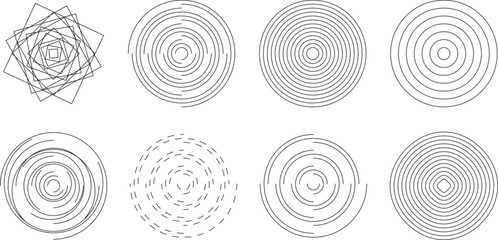 Fototapeta premium vector radial concentric ripple circles