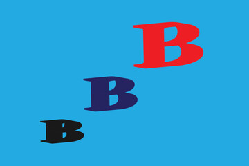 3d word B icon colorful