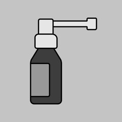 Medical spray vector grayscale icon. Medical sign