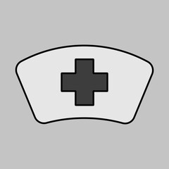Nurse hat vector grayscale icon. Medical sign