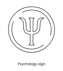 Sign psychology icon line in vector. - obrazy, fototapety, plakaty