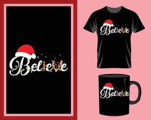 Christmas quote t-shirt and mug design vector for the print item, POD vector, Christmas typography vector