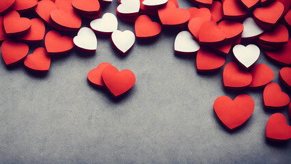 heart on wooden background, paper hearts, love, valentines