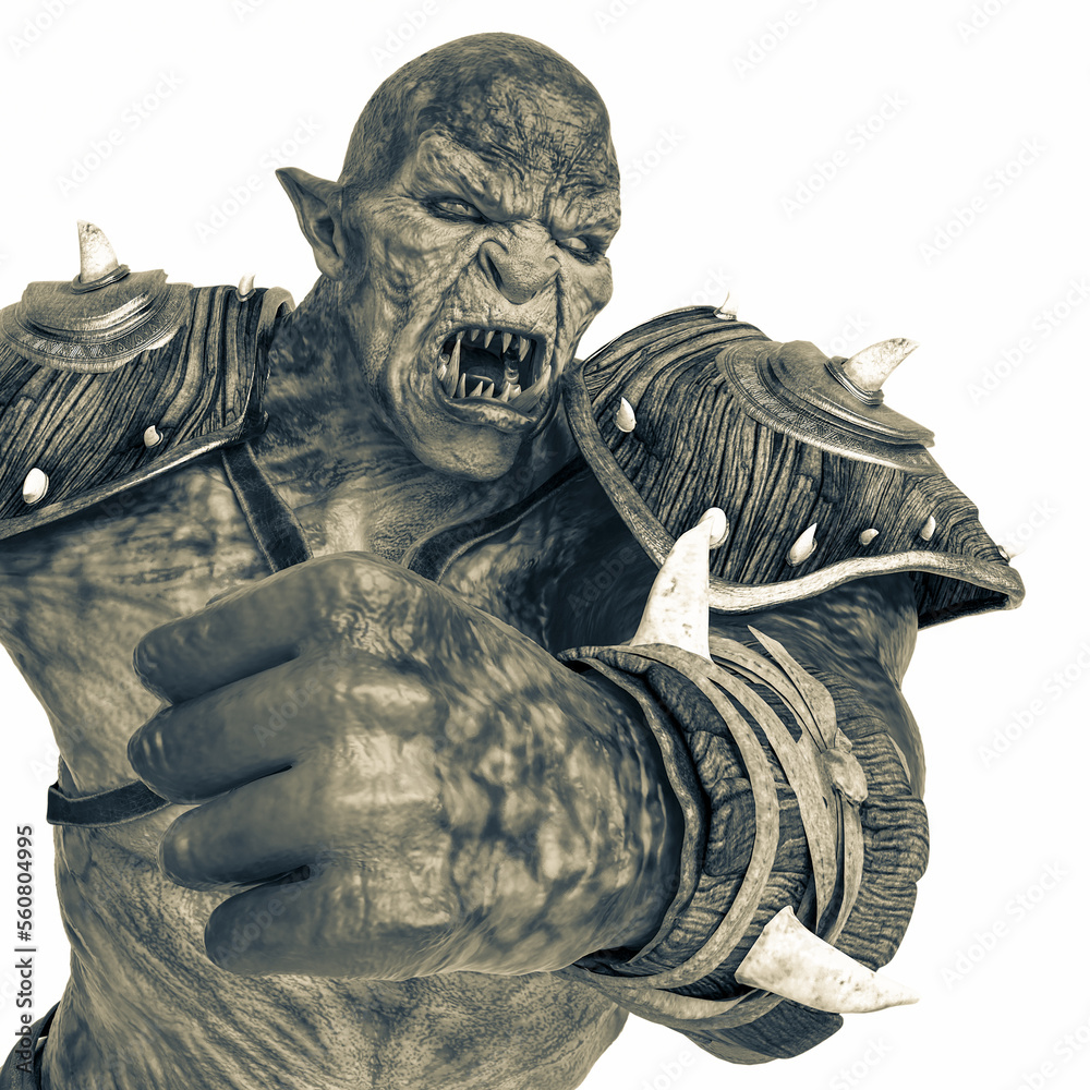 Wall mural orc warrior is angry close up - Wall murals