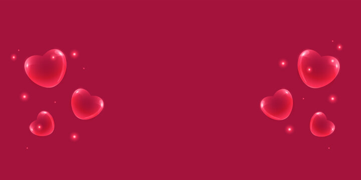 background for valentines day,  hearts with sparks, and free space in the center.  Vector Image