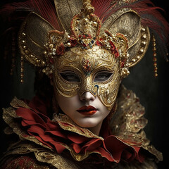 Máscara de carnaval estilo veneciano. Generative AI.