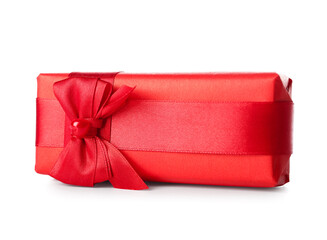 Beautiful gift box isolated on white background. Valentine's Day celebration