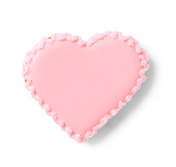 Sweet heart shaped cookie on white background. Valentine's Day celebration