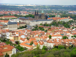 Obraz premium Panoramic view of the city on a summer day. Prague. Czech republic.