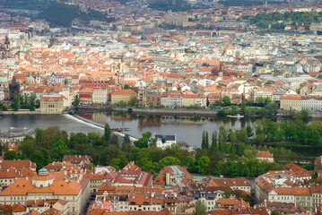 Fototapeta na wymiar Panoramic view of the city on a summer day. Prague. Czech republic.