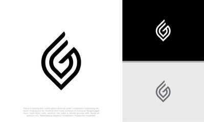 Initials G logo design. Initial Letter Logo. Innovative high tech logo template.