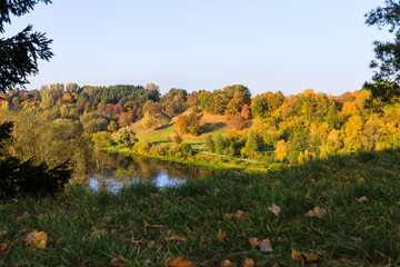 Panoramic view of the Alytus mounds and Nemunas river