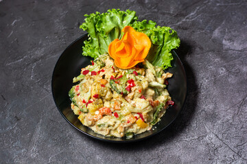 Plain Mixed Vegetables served in dish isolated on grey background top view of indian and bangladesh food