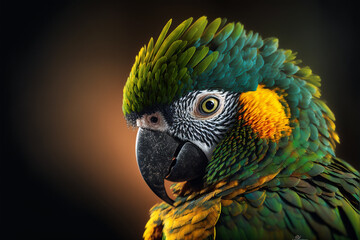 Portrait of a beautiful colorful parrot 