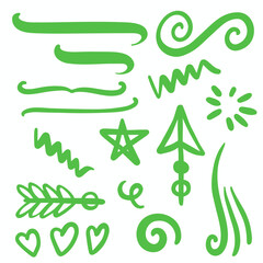 Green Swirls Swash Logo Ornament Designs