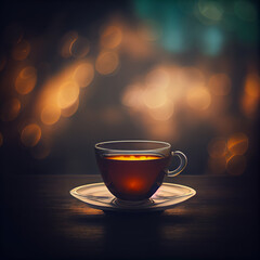 Obraz premium Cup of tea natural. Illustration Generative AI