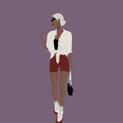 The girl goes in for sports. Modern girl