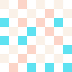 White, cream, and blue pastel checkerboard pattern background.	