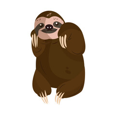 Isolated cute sloth colored sketch Vector