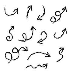 Obraz premium Hand drawn arrow vector icons set. sketch arrow design for business plan and education relevant vector