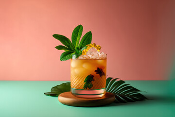 Glass of cold Mai Tai Cocktail	
