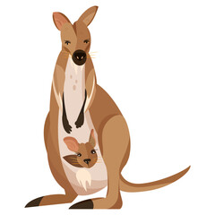 Isolated cute sloth kangaroo sketch Vector