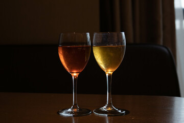 Close up a pair of Wine Glass