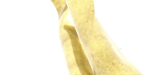 Abstract background of gold wavy silk or satin. 3d