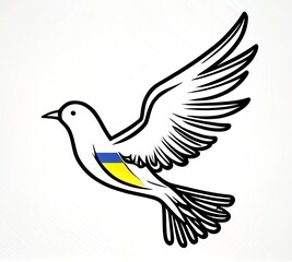 Flying bird as a symbol of peace. Support Ukraine