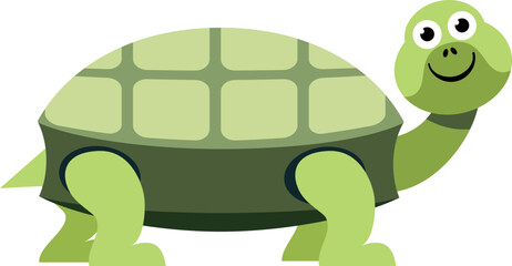 Smiling turtle. Cartoon animal icon. Funny reptile
