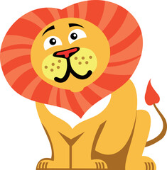 Cartoon lion. African safari cat. Animal icon