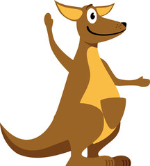 Kangaroo character. Happy smiling animal. Cartoon icon
