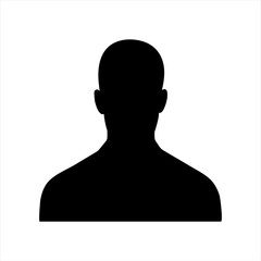 Man's silhouette icon. Vector avatar profile icon in silhouette
