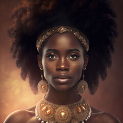 Fictious character of Nigerian queen Generative AI