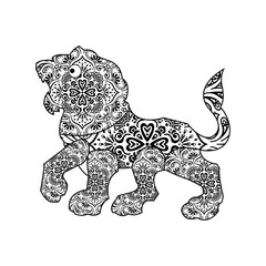 Animal mandala coloring page