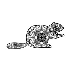 Animal mandala coloring page