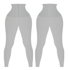 Grey tight pants leggings. vector illustration