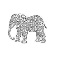 Animal mandala coloring page