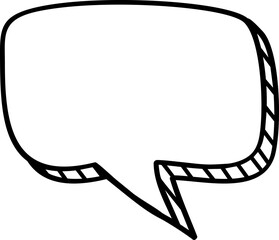 Chat message doodle. Blank comic cloud template