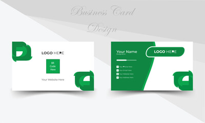 Double-sided creative business card. Modern design vector card. Elegant professional creative business card template. Horizontal layout.