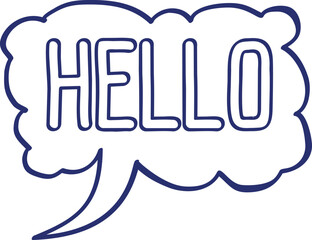 Hello speech cloud. Chat message comic sticker