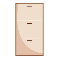 Isolated colored wooden closet furniture image Vector