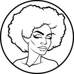 Black woman with afro hair. Black history month.