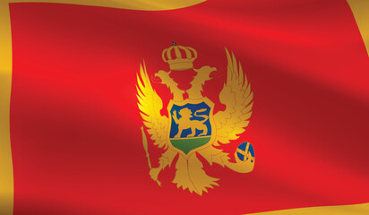 Montenegro flag background.Waving Montenegro flag vector