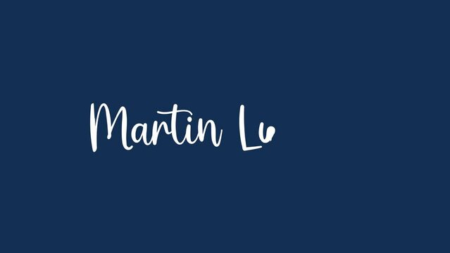 Happy Martin Luther Day Banner. Martin Luther Text Handwriting Patriotic Horizontal Background with ornament crown, Stars, and American wave flag. MLK Day Typography Message Vector Design