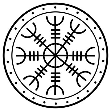 Aegishjalmur viking of awe runes vector	