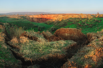 Islands of collapsed ground